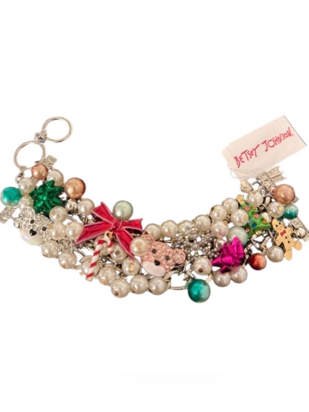 BETSEY JOHNSON Christmas Holiday Revival Multi-Charm & Baubles Bracelet NEW NWT